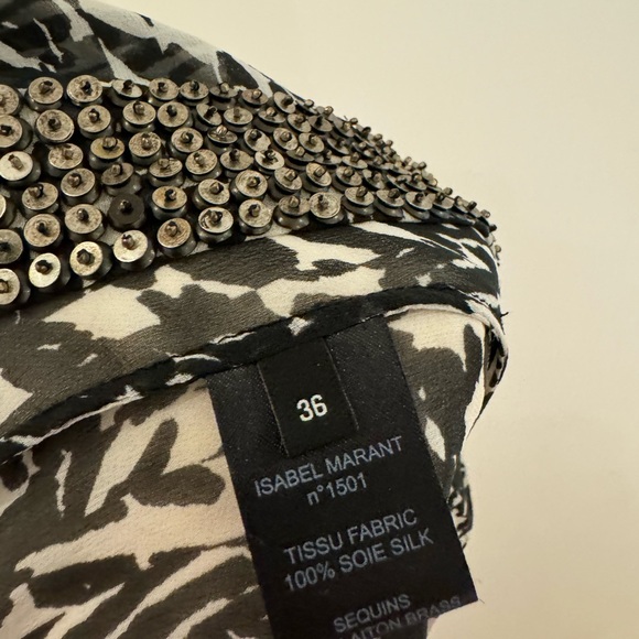 Isabel Marant new with tags silk shirt with neck and hem detailing - Picture 6 of 8